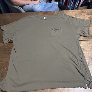 We The Free Women's Pocket T-shirt Green Short Sleeve Loose Tunic Fit Size M. Yy